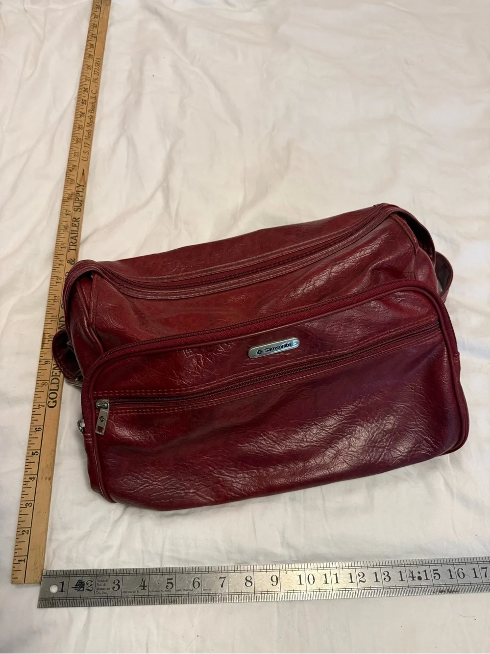 Burgundy Samsonite Silhouette II carry-on 1970s